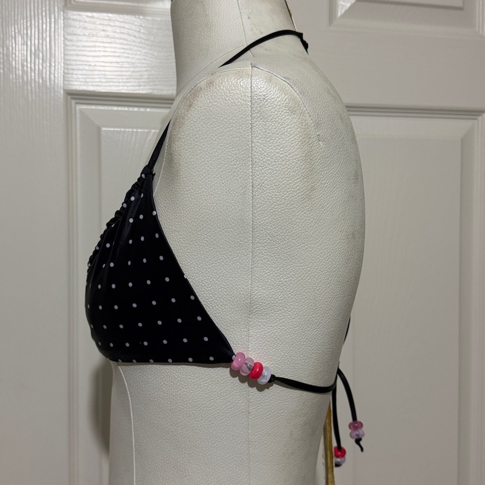Tiger Minst Finlea Black Polka Dot Triangle Bikini Adjustable Halter Neck - Picture 4 of 7